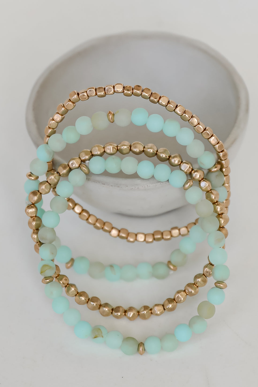 Lainey Mint Beaded Bracelet Set