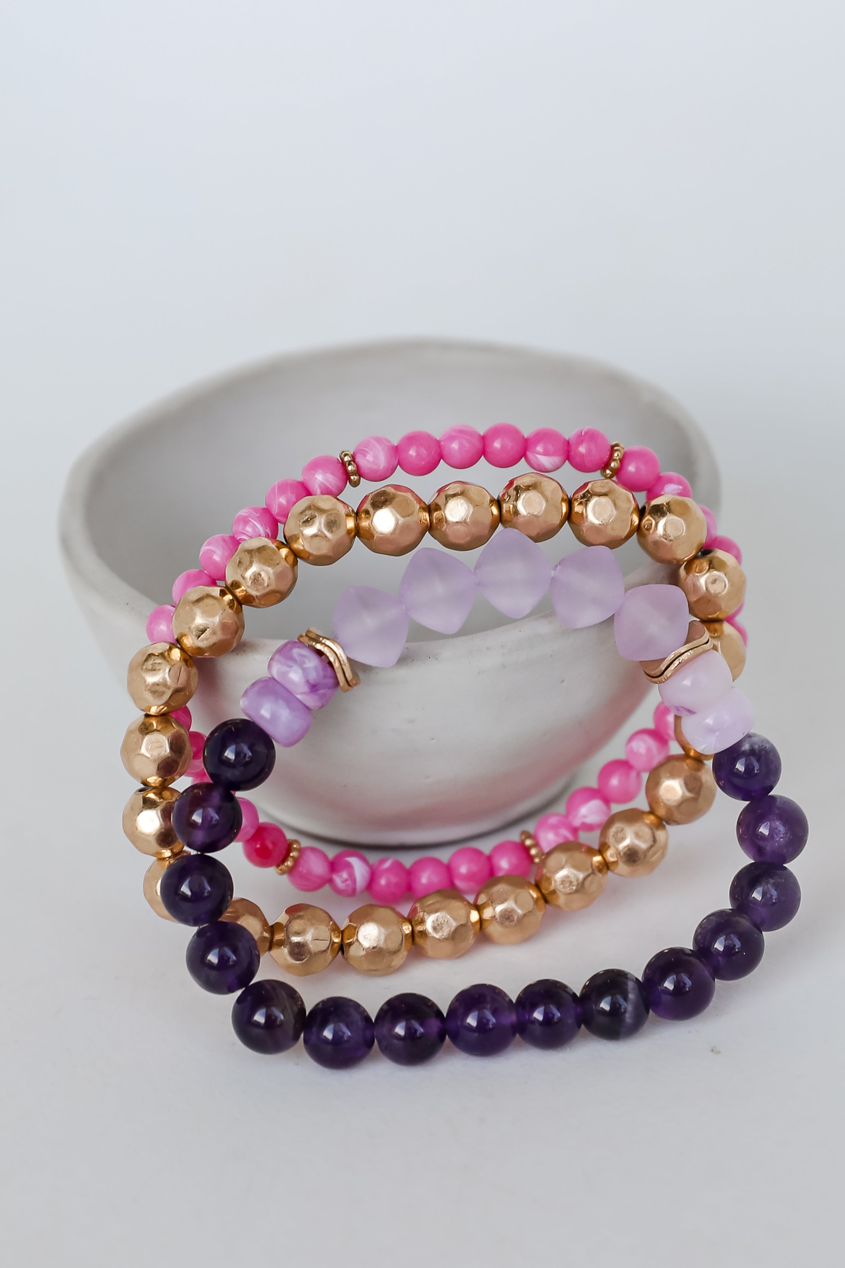 Eloise Purple Beaded Bracelet Set