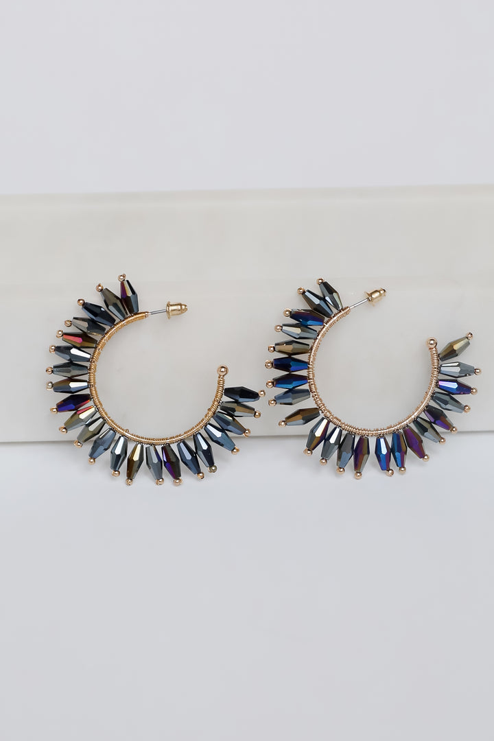 Brynne Beaded Hoop Earrings