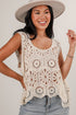 Win Me Over Beige Crochet Tank