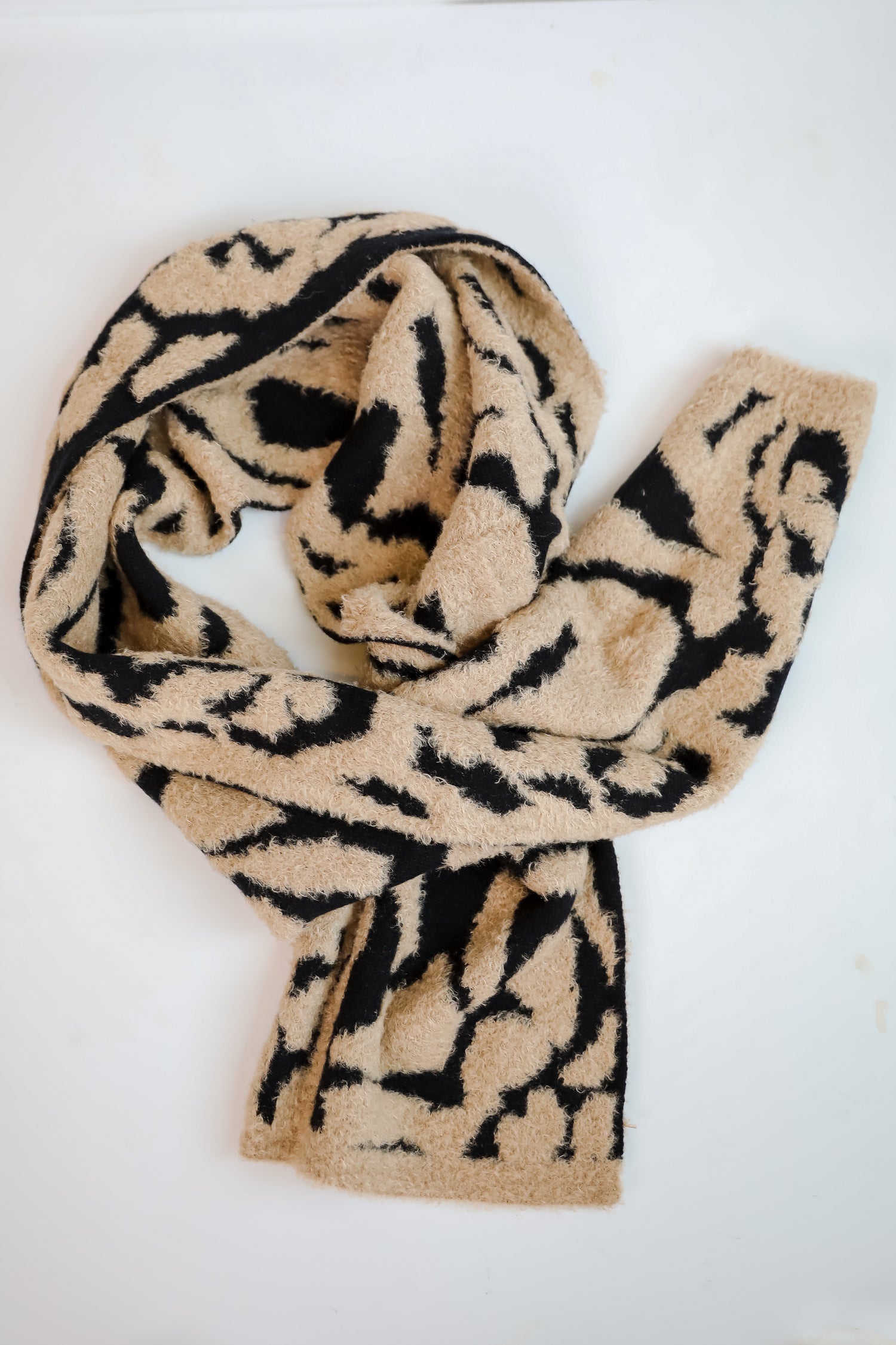 Fierce And Cozy Beige Leopard Scarf