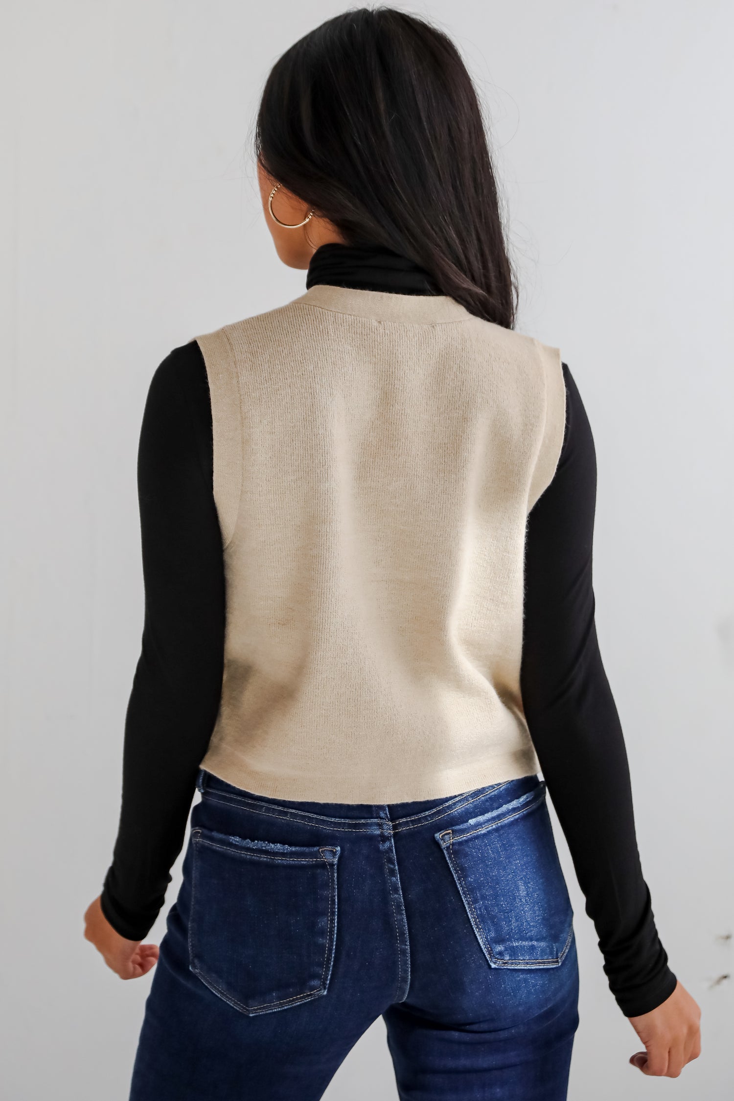 Snuggly Sweetness Beige Sweater Vest