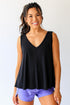 black basic v-neck Tank