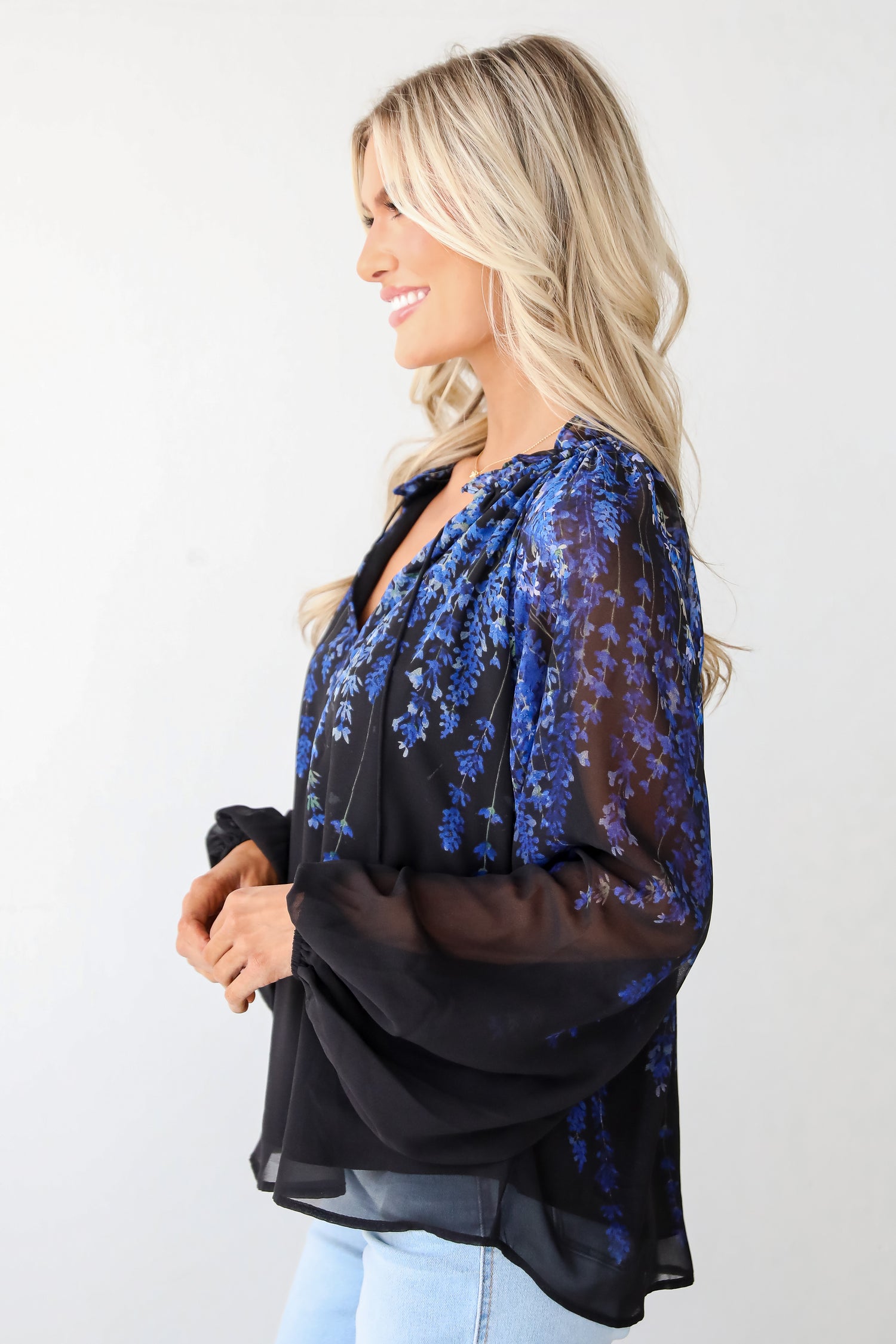 Posh Vision Black Floral Blouse