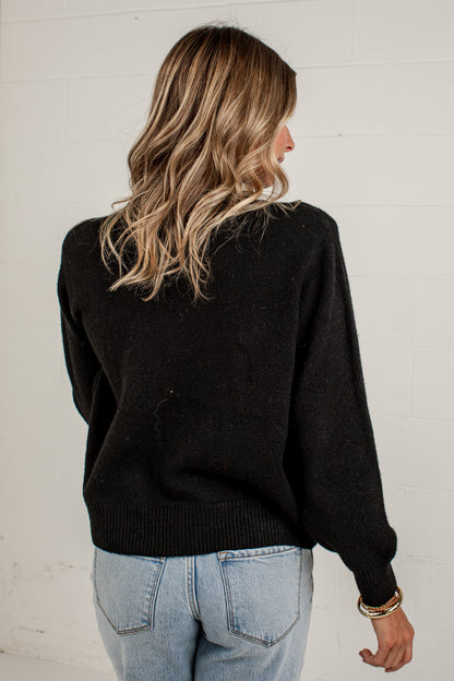 Football Mom Black Knit Sweater