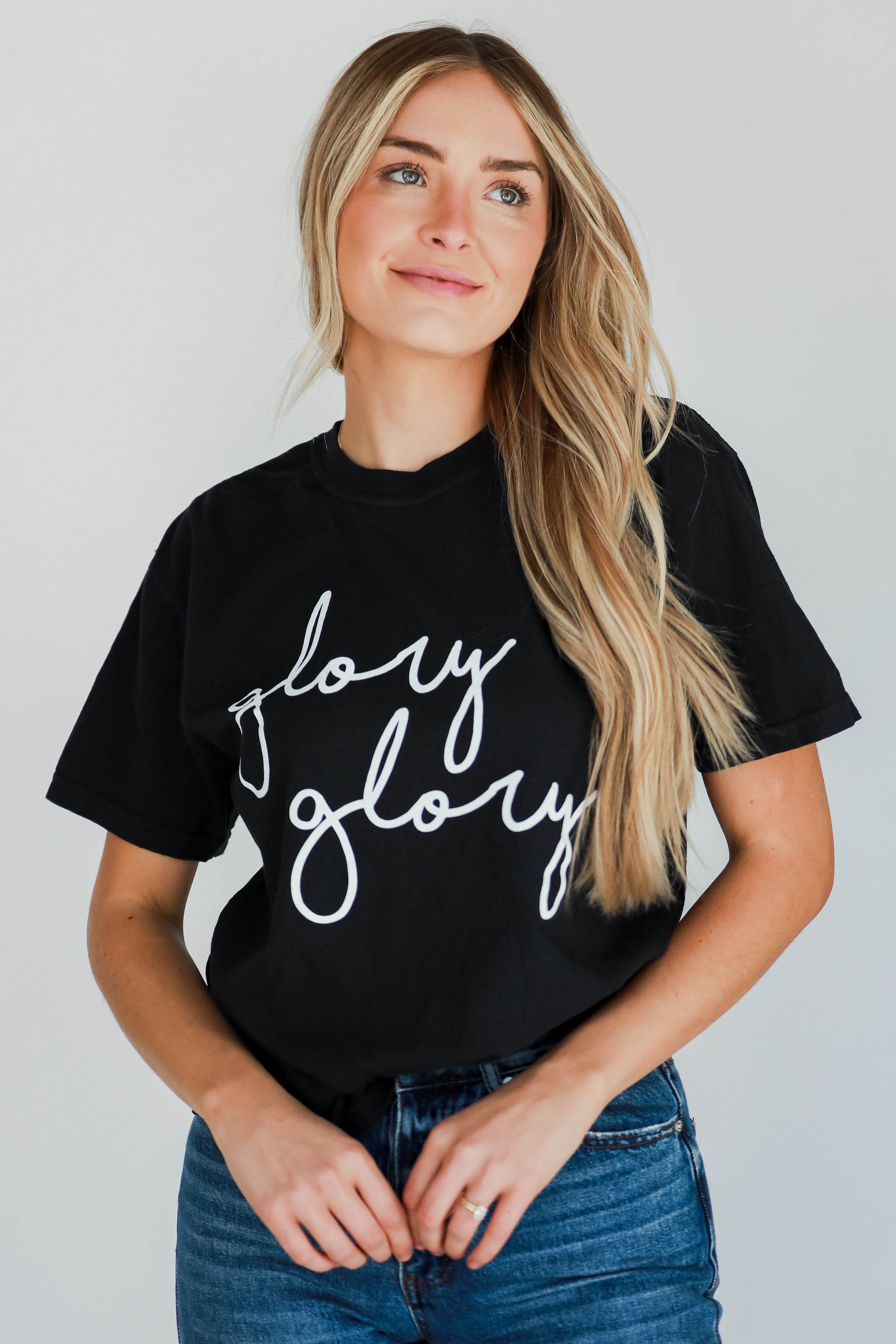 cute black Glory Glory Script Tee