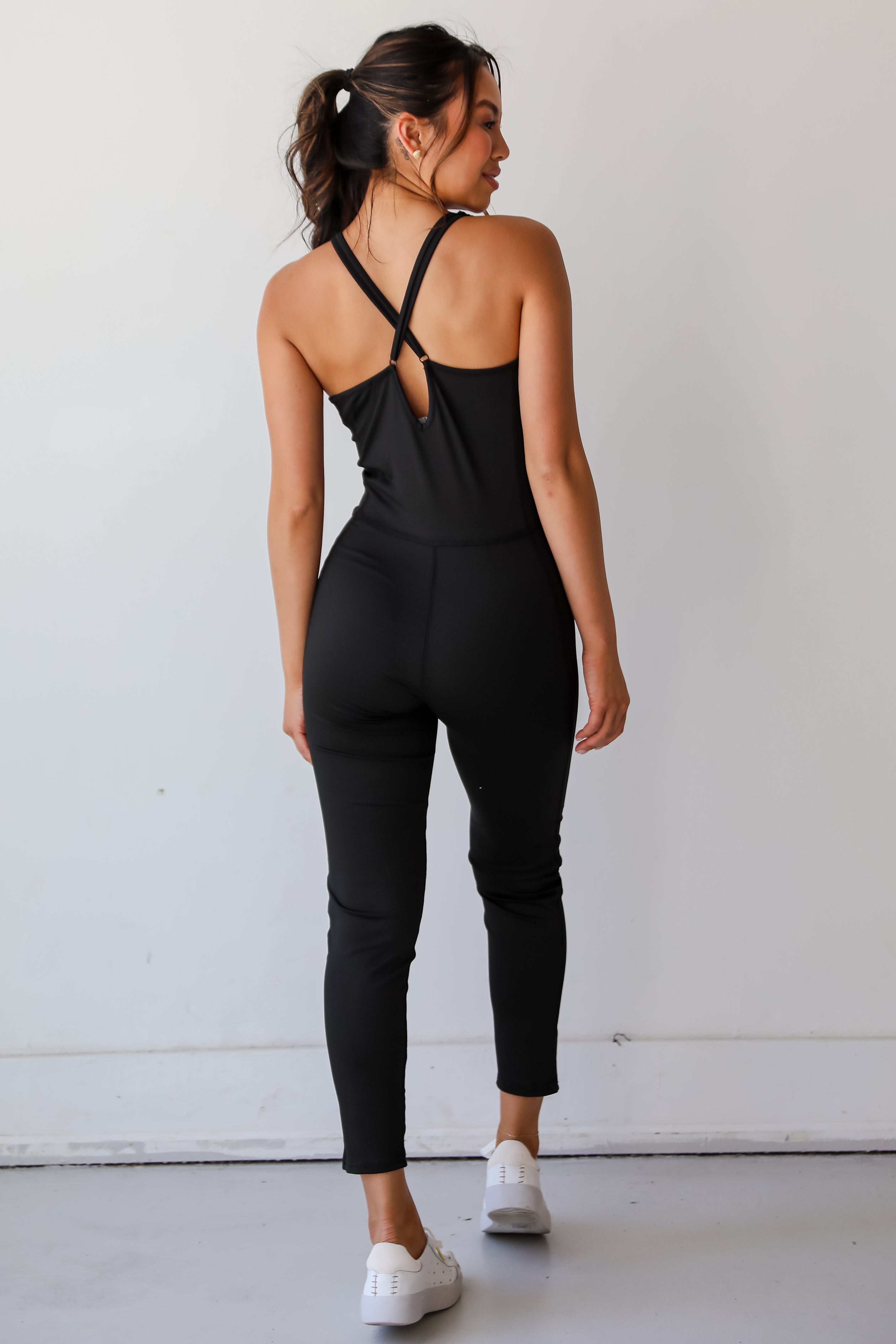 Black Bodycon Tank Jumpsuit for women