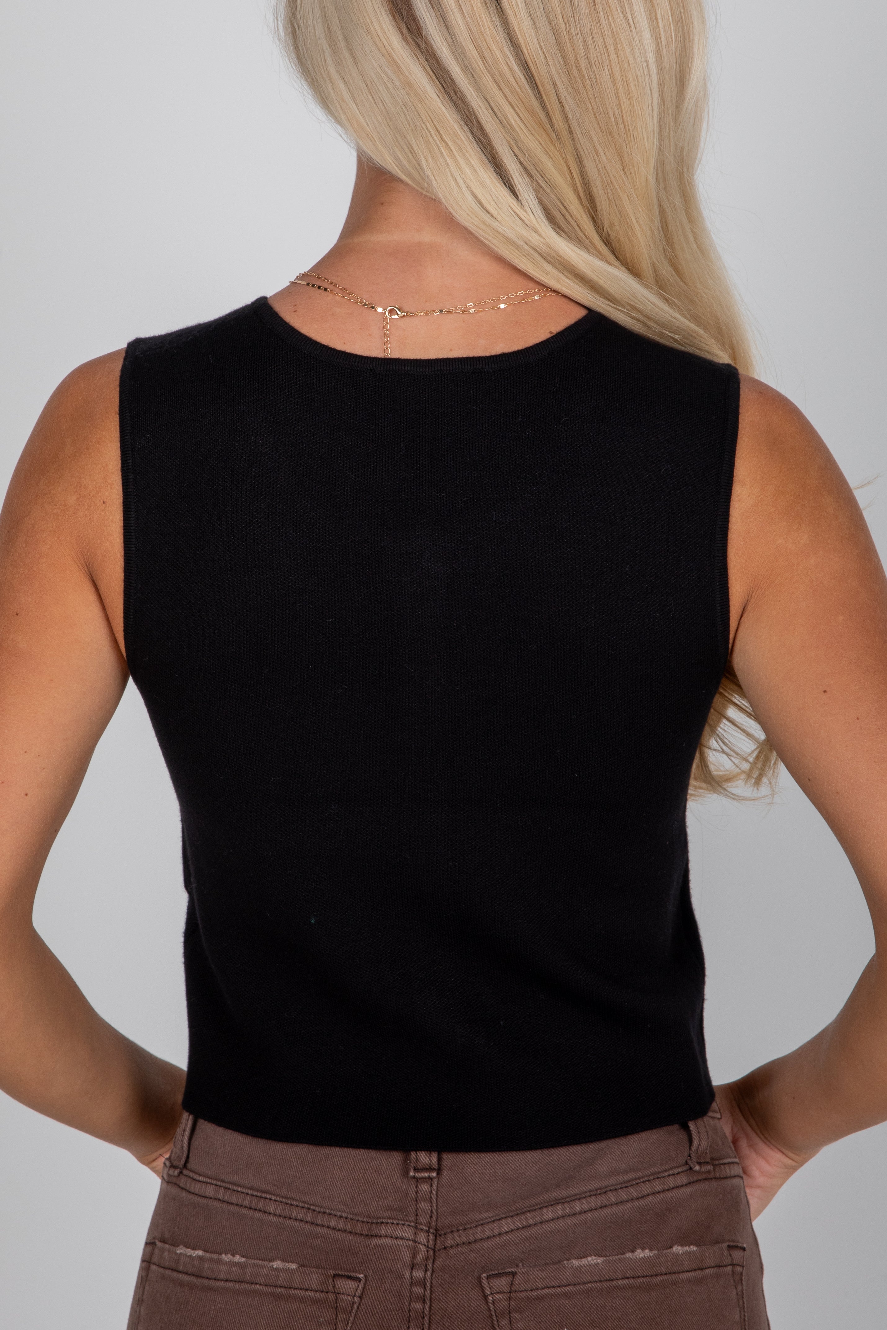 black knit vest