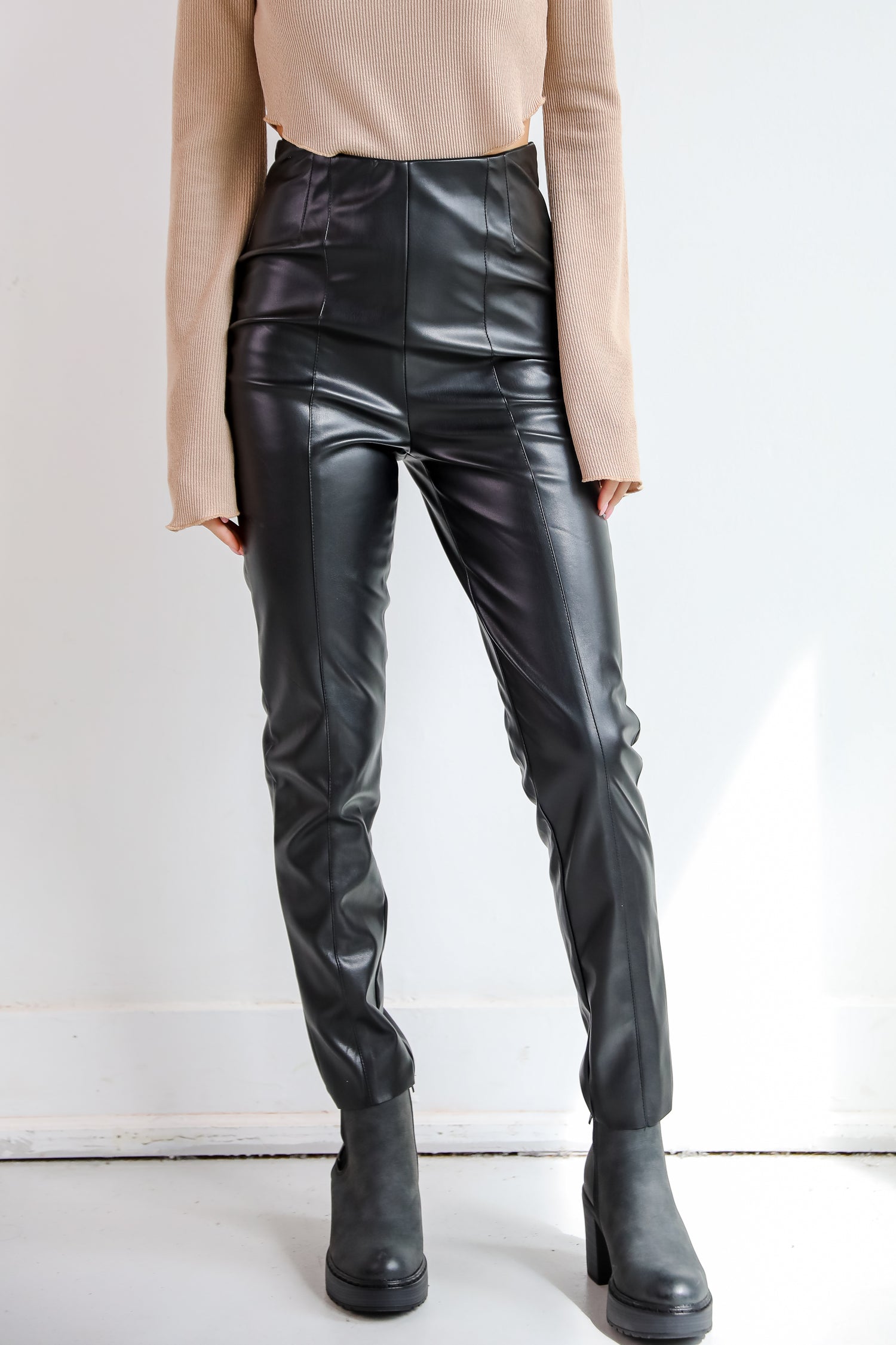 Regal Passion Black Leather Pants