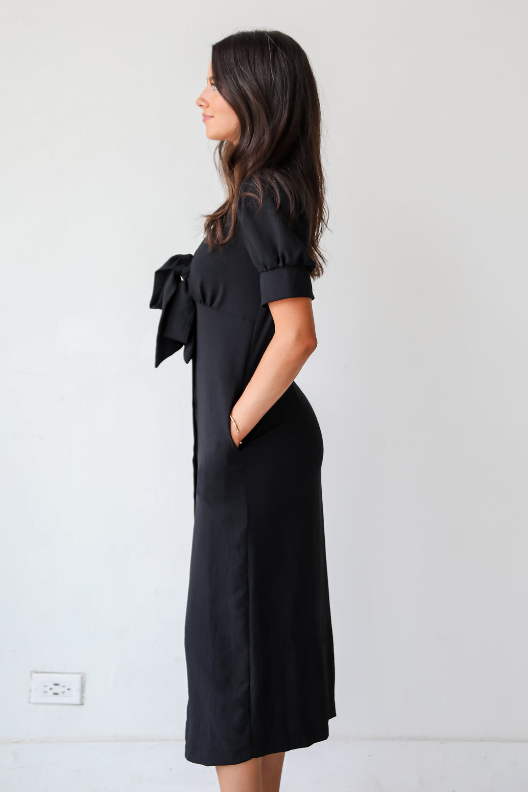 Sweet Perception Black Midi Dress