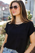 cute Black Oversized Blouse