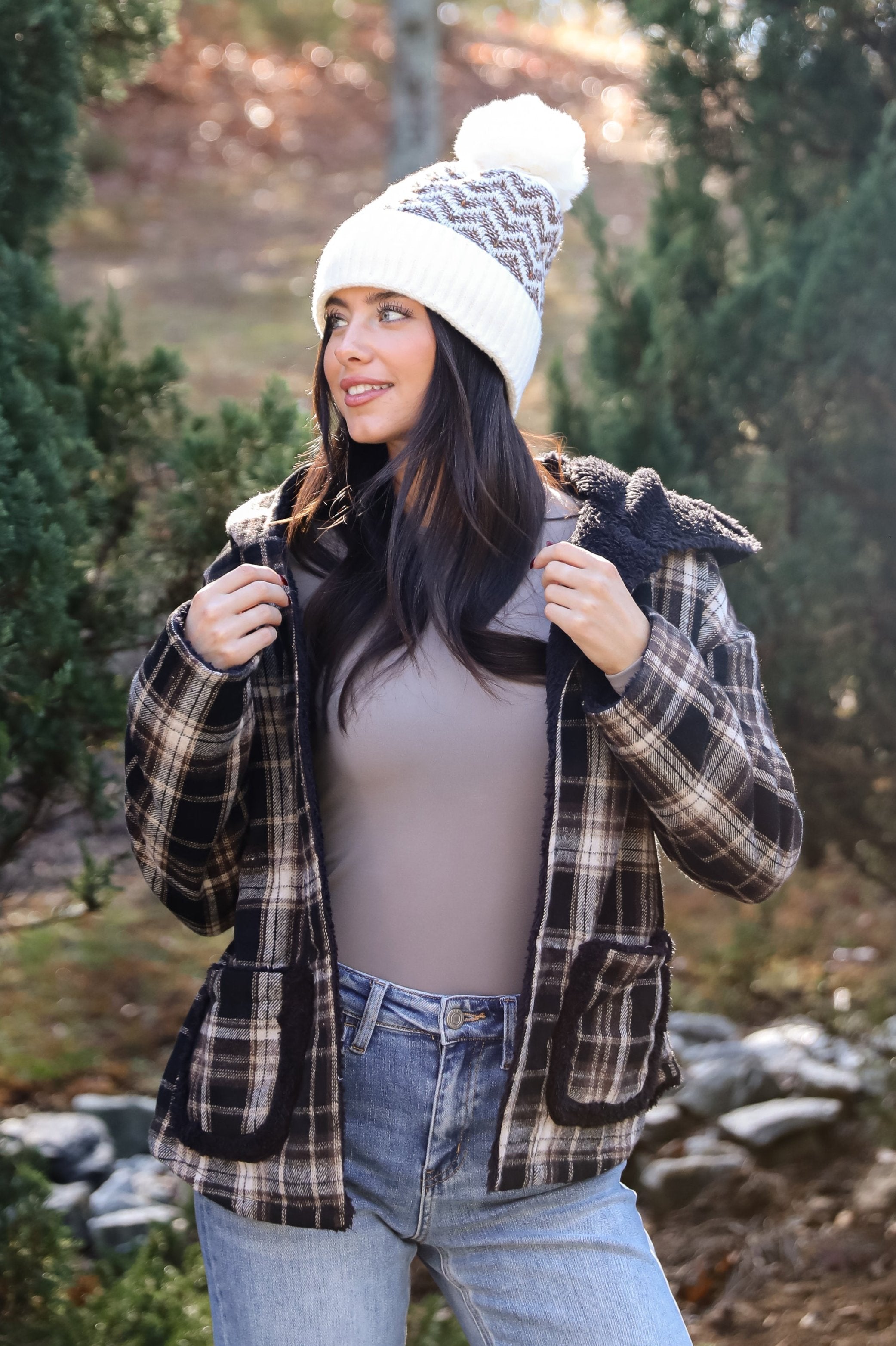 Perfected Comfort Reversible Sherpa Plaid Jacket