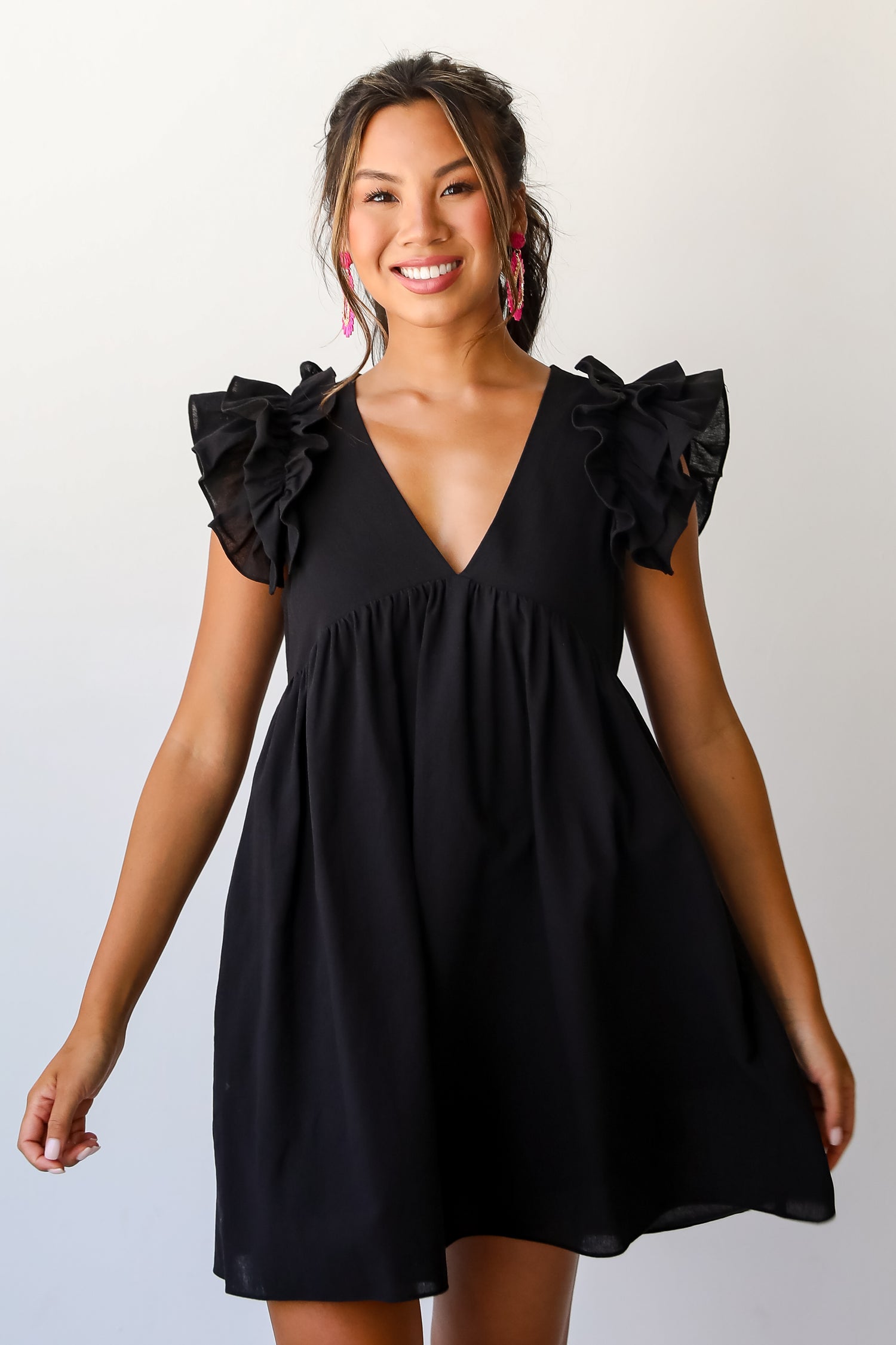 Ideally Sweet Black Romper Dress