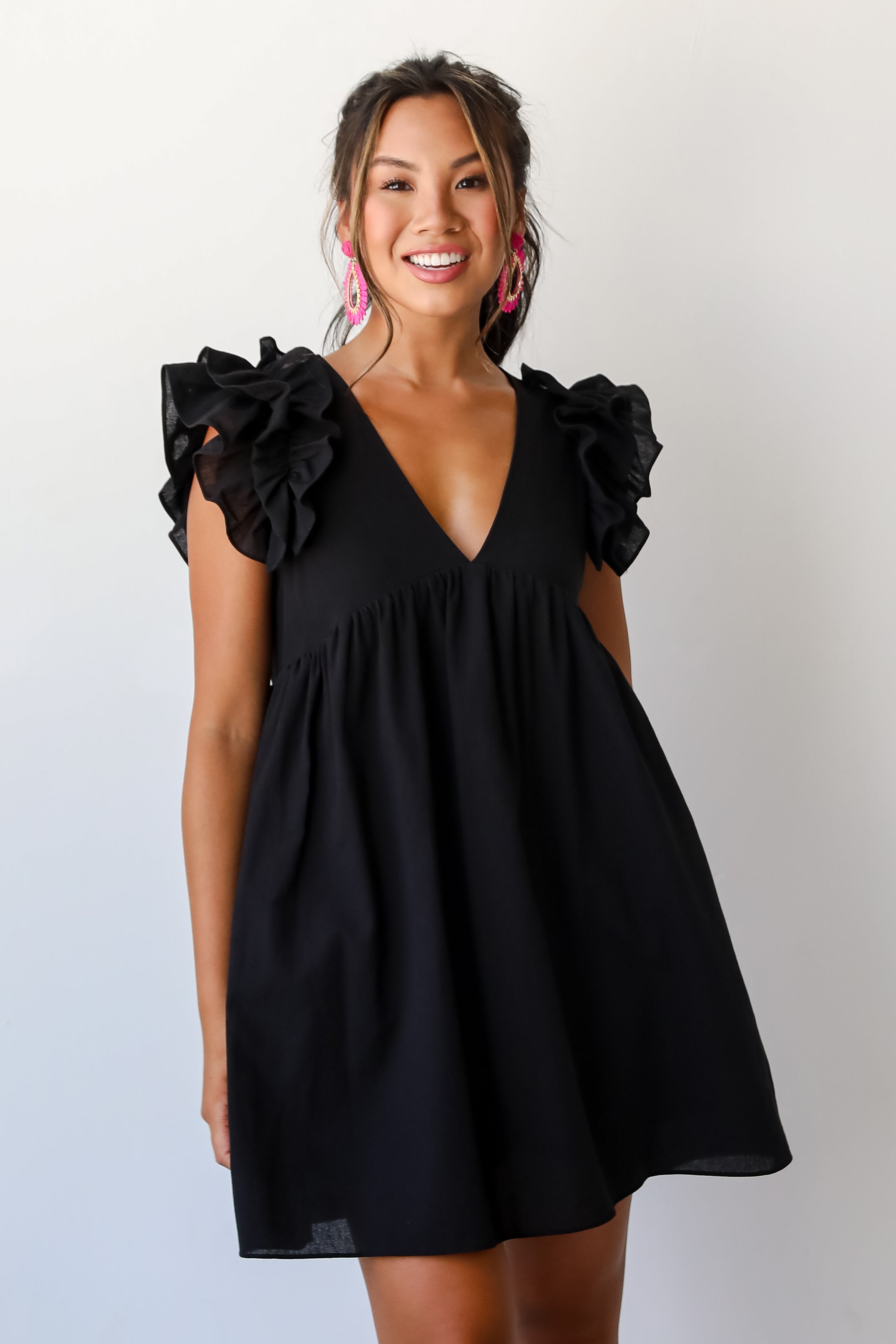 Ideally Sweet Black Romper Dress