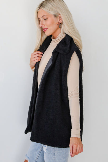 Coziest Crush Black Sherpa Vest