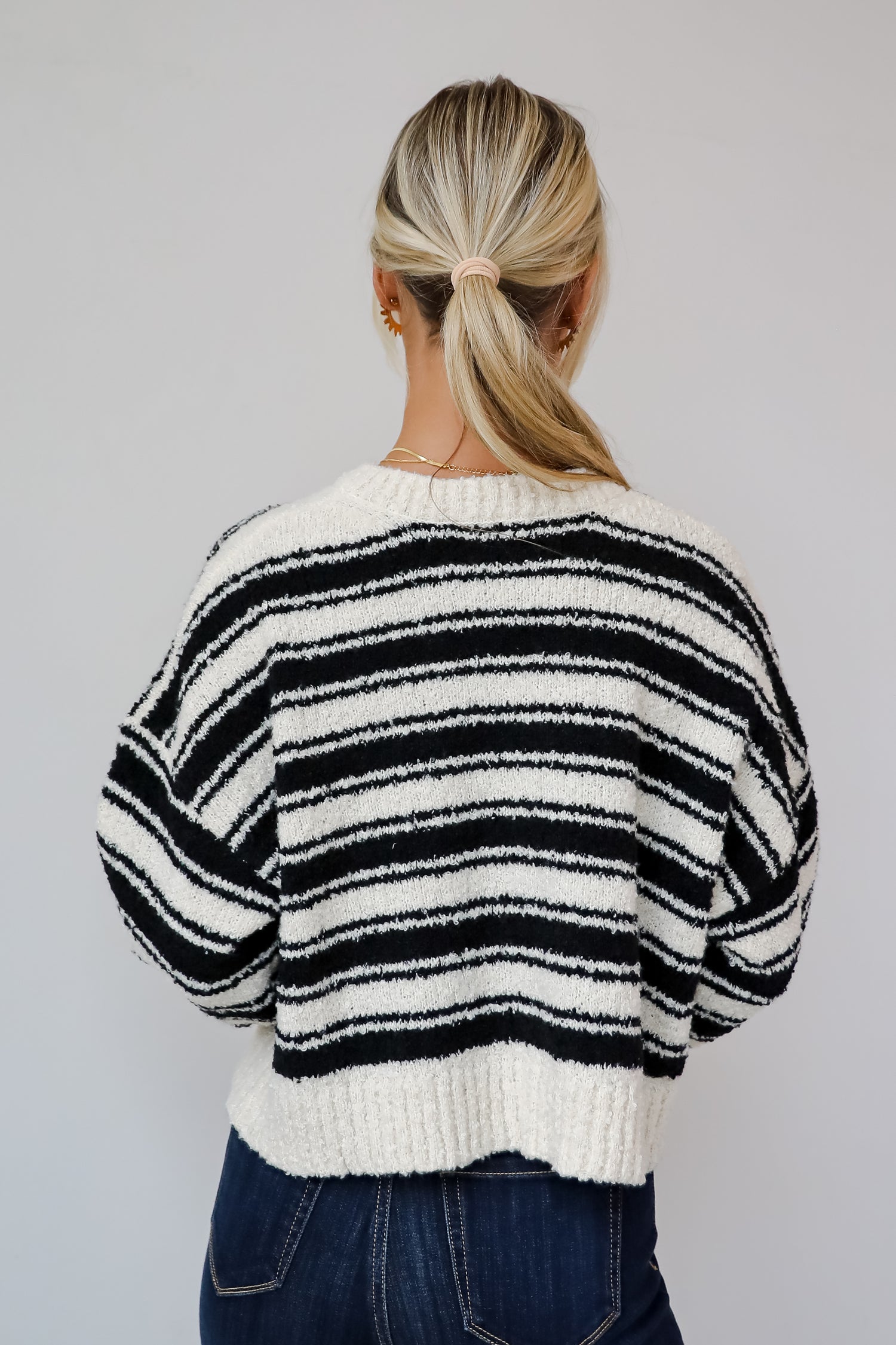 Classic Comfort Black Striped Sweater