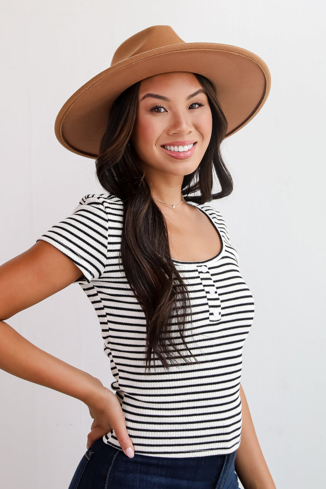 Envied Comfort Ivory Striped Knit Top