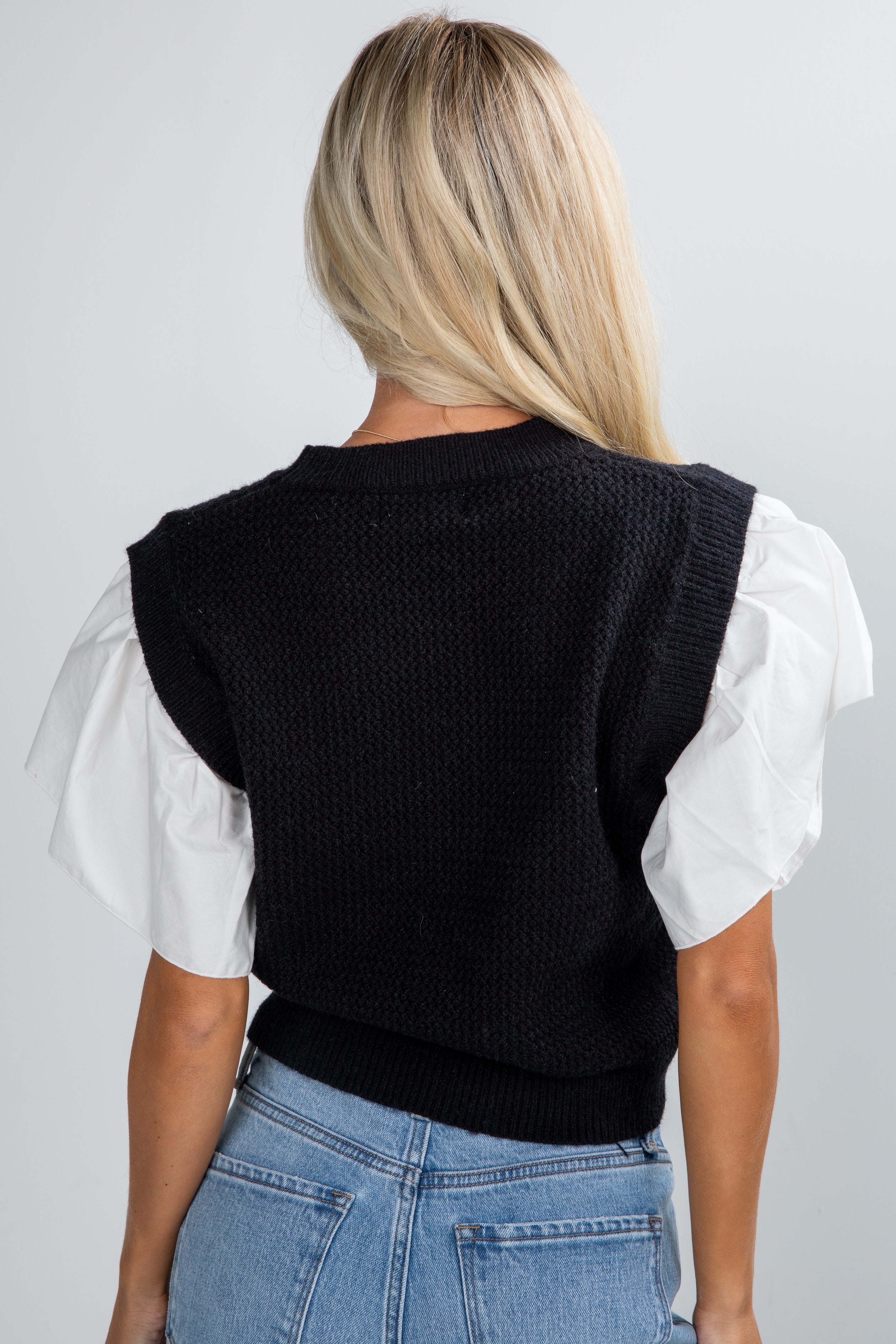 black sweater blouse