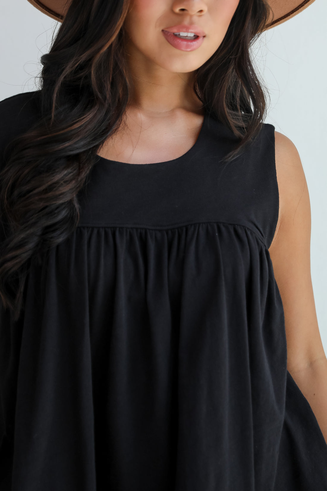 Playful Delight Black Babydoll Tank