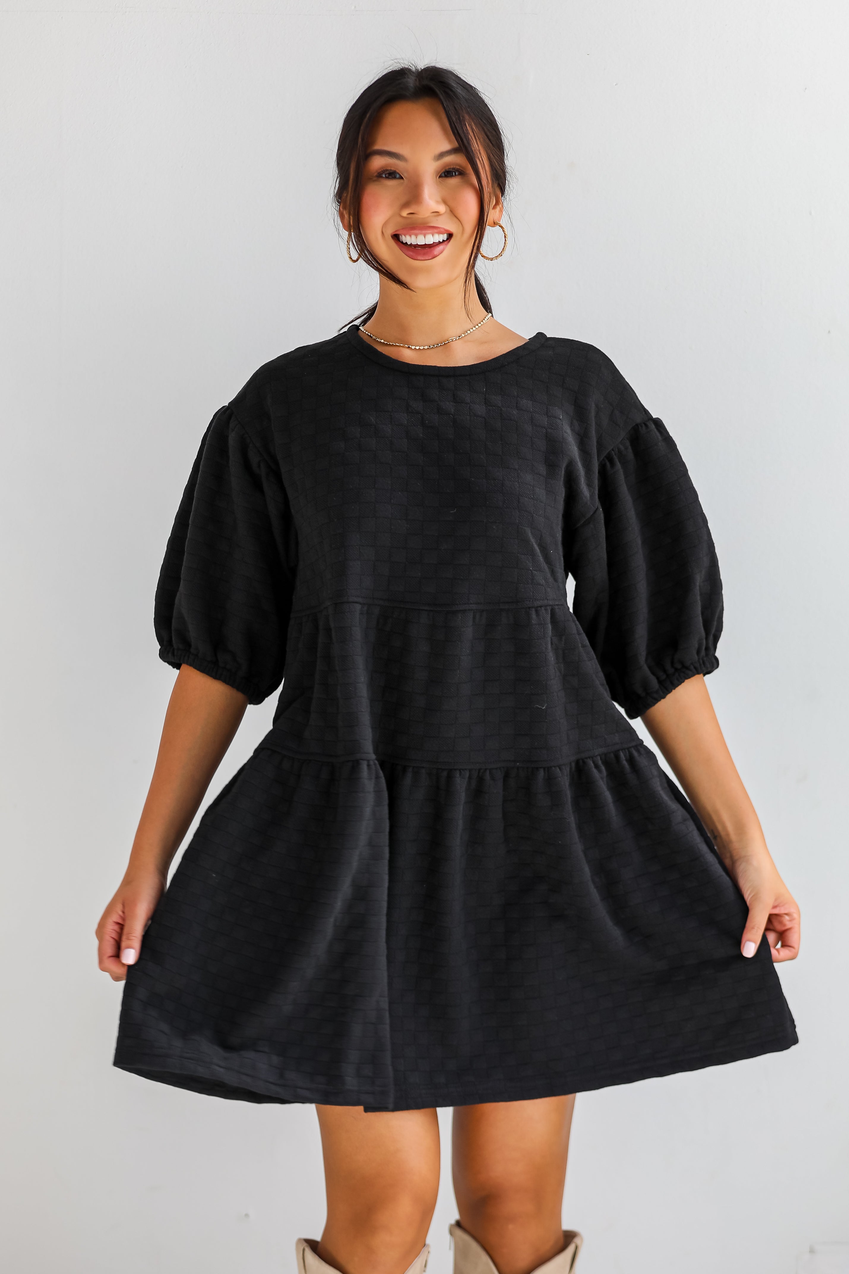 Curated Crush Black Tiered Mini Dress