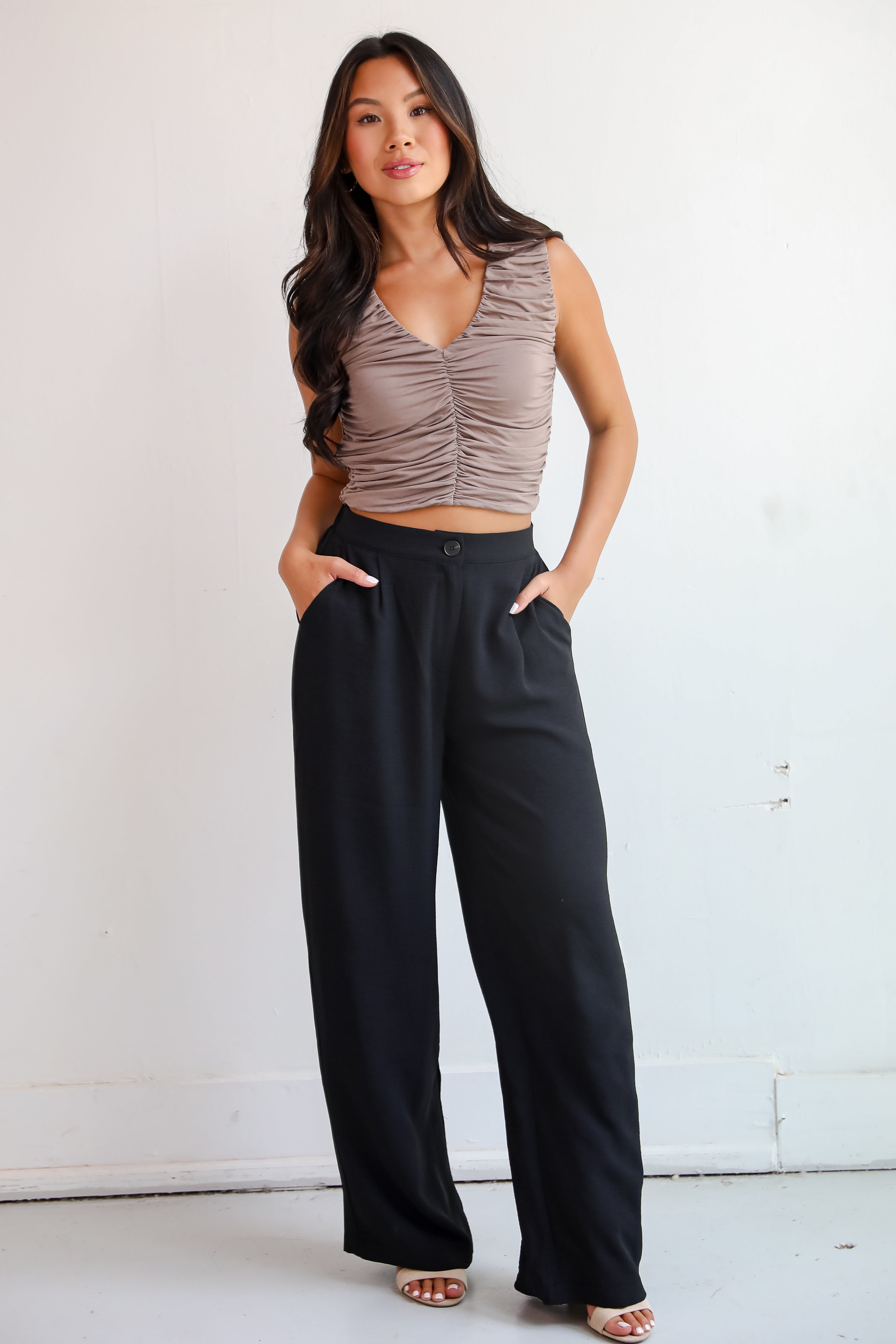 Aesthetic Attitude Black Trouser Pants