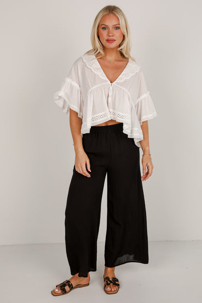 Better Times Black Wide Leg Pants