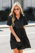 black Leather Tiered Mini Dress Dress Boutique Online | Dress Up