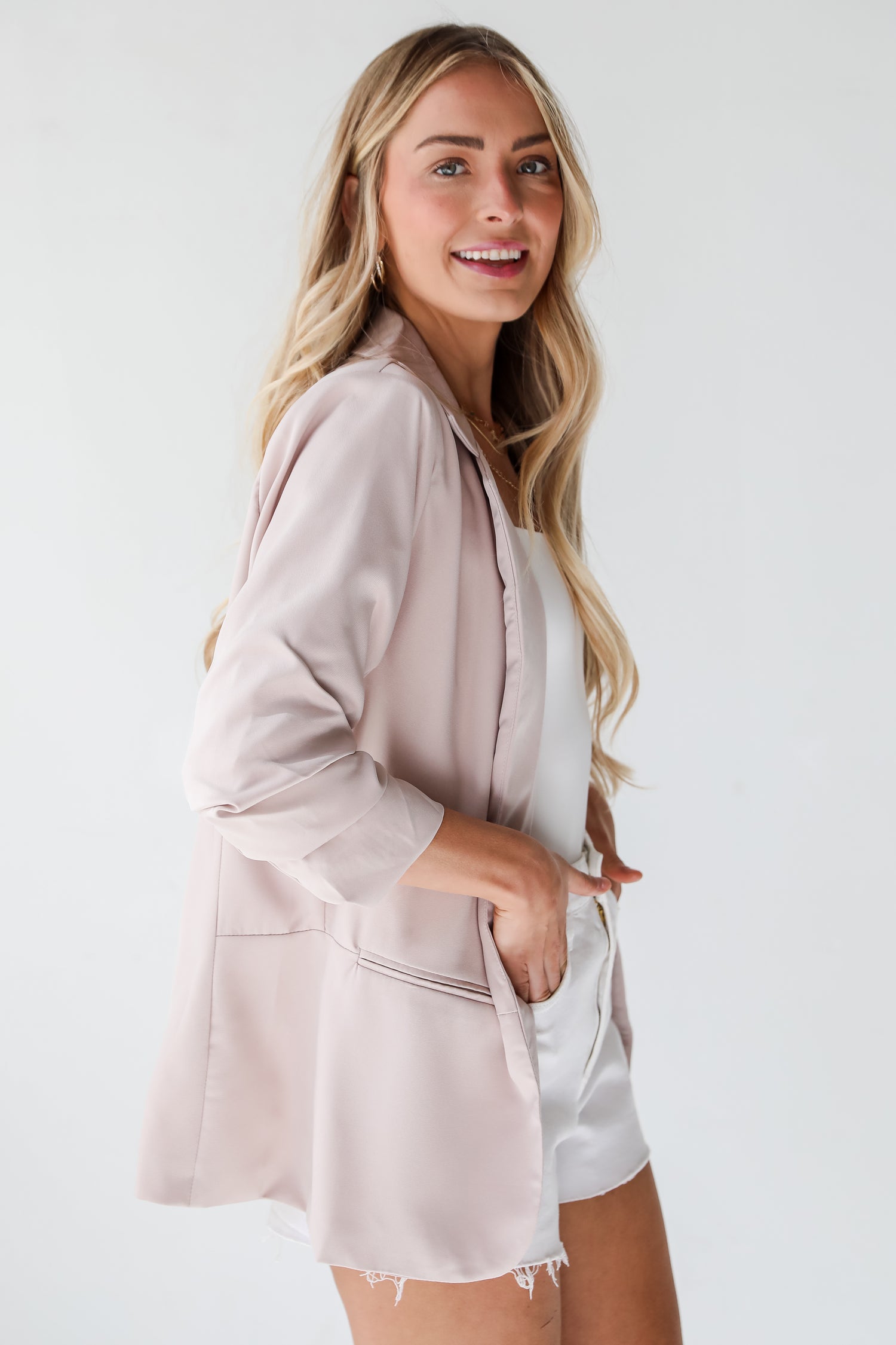 oversized blush blazer