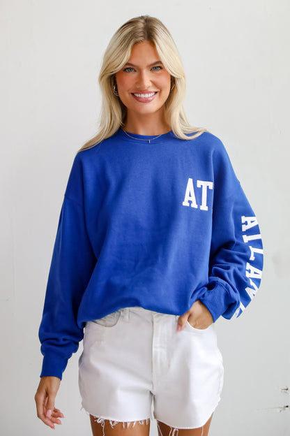 Royal Blue ATL Embroidered Sweatshirt