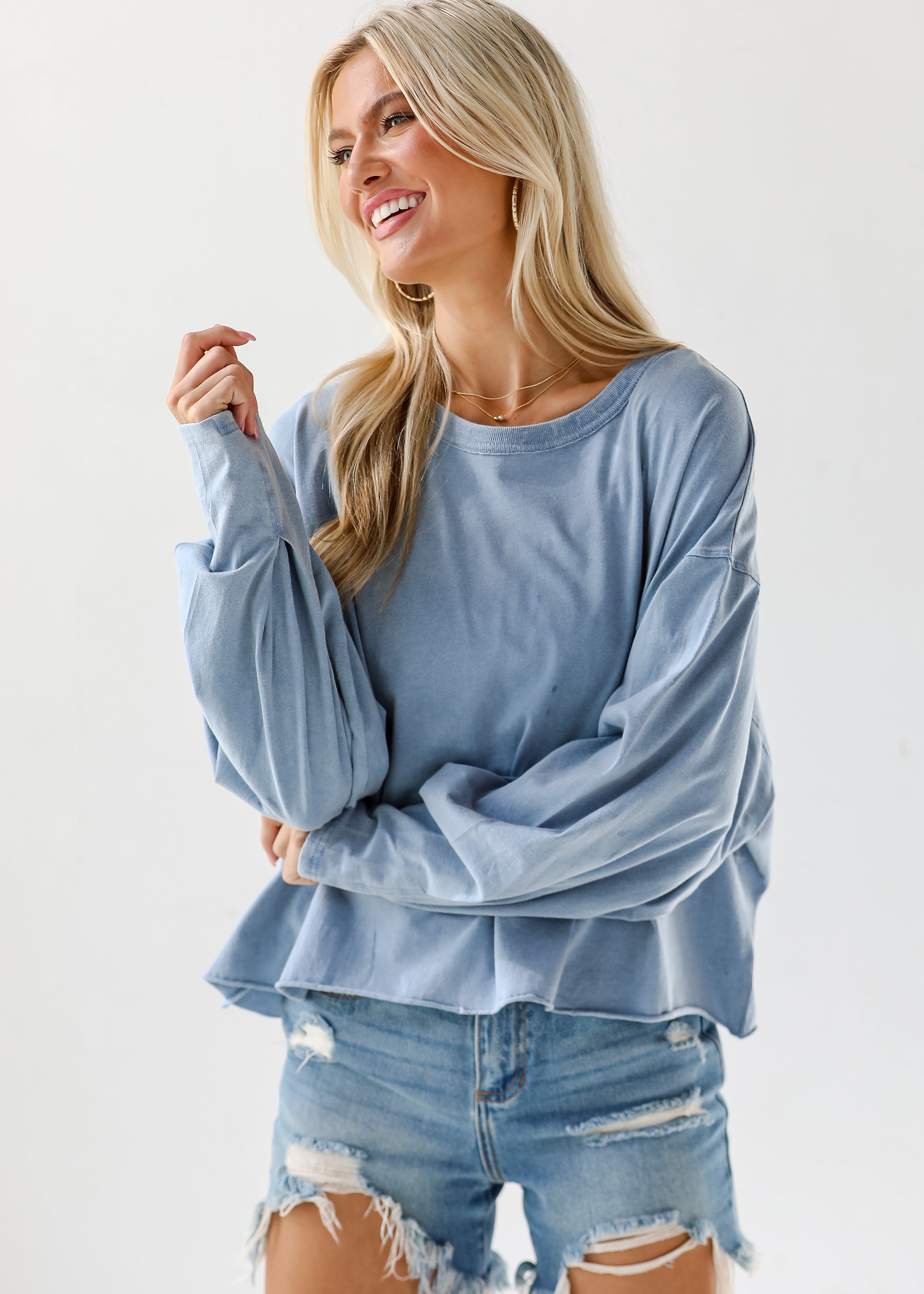 Aubree Cropped Long Sleeve Tee