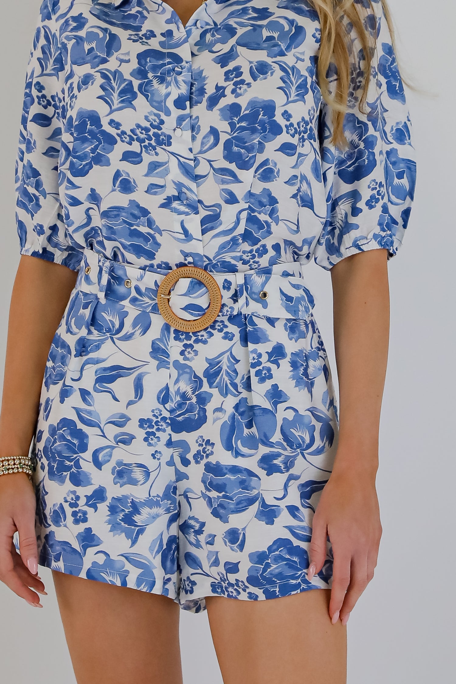 Decidedly Summery Blue Floral Blouse