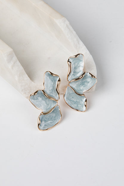 Harlow Blue Flower Drop Earrings