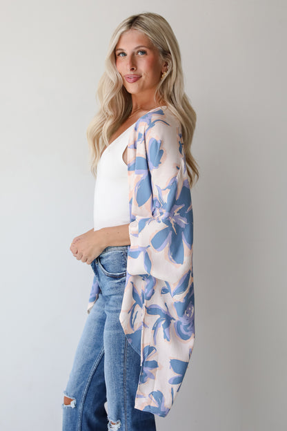 Season Of Blooms Blush Floral Kimono