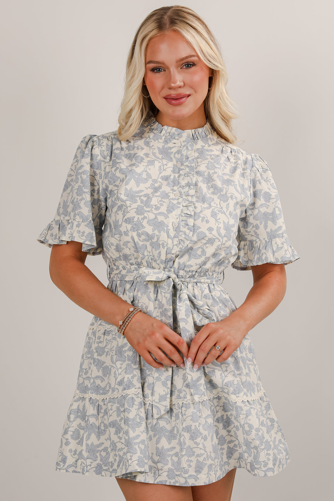 Bright Side Blue Floral Mini Dress