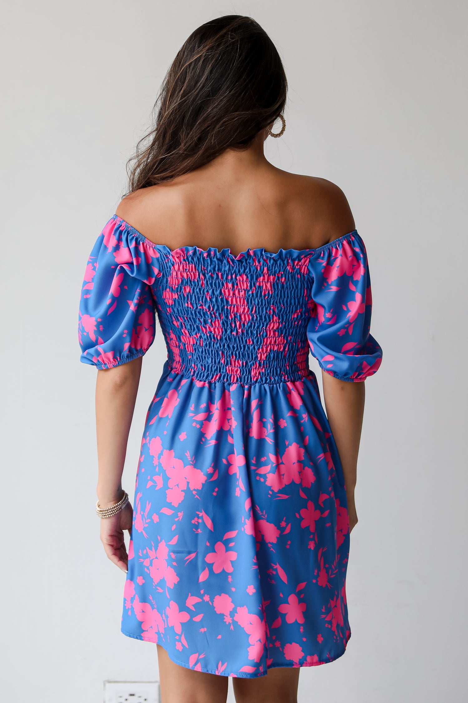 Sweetly Vibing Blue Floral Mini Dress