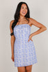 Wait For Daylight Blue Floral Strapless Mini Dress