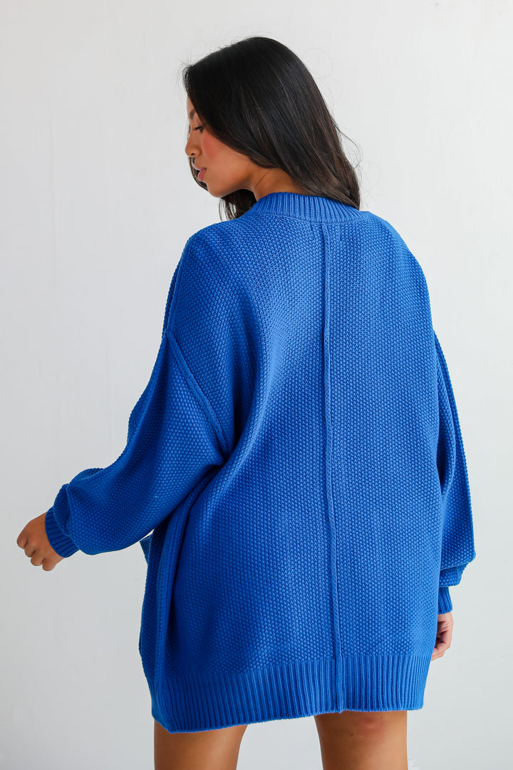 Cuddly Contentment Cobalt Sweater Cardigan