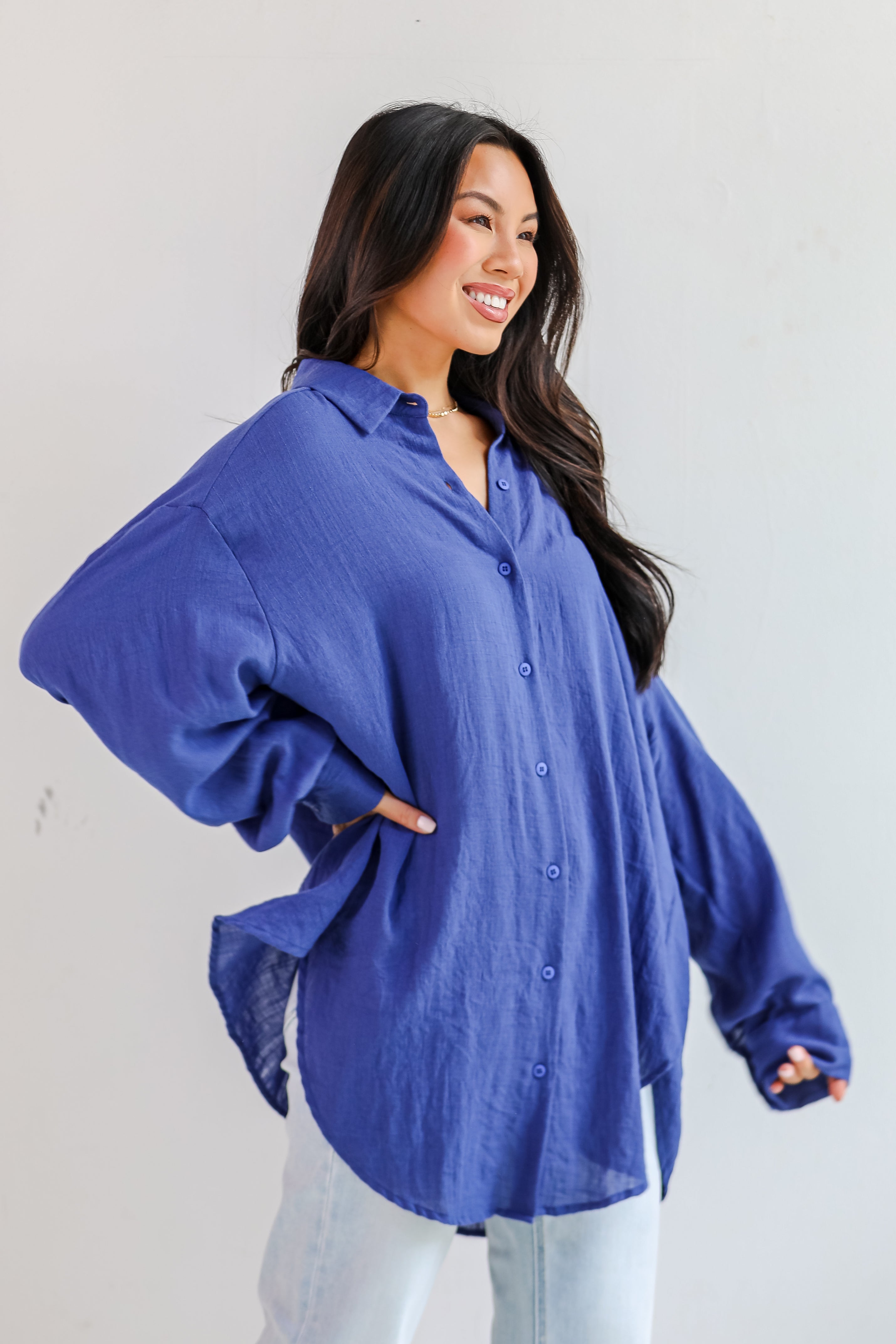 Allison Oversized Button-Up Blouse