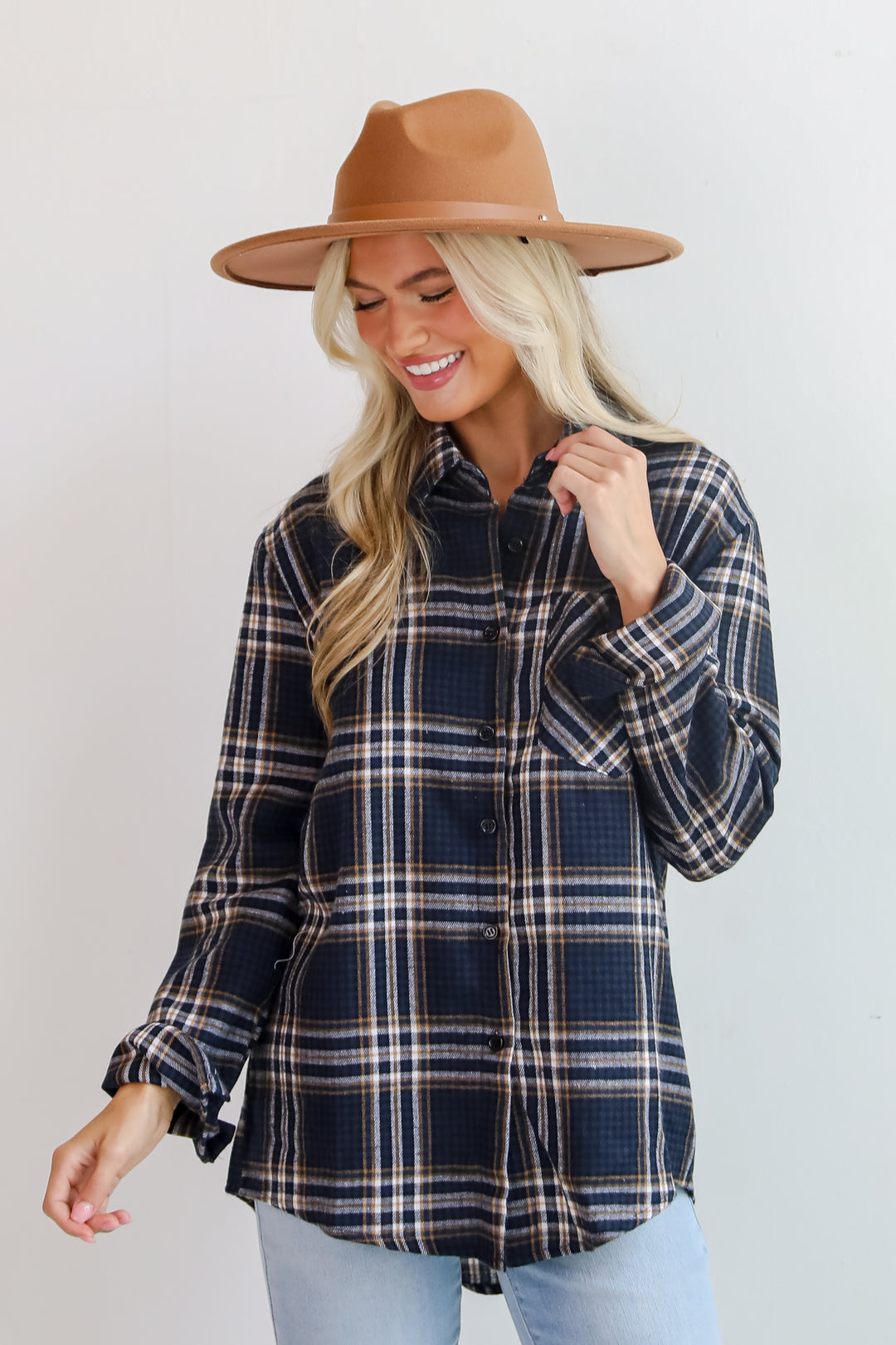 Seasonal Concept Blue Plaid Flannel