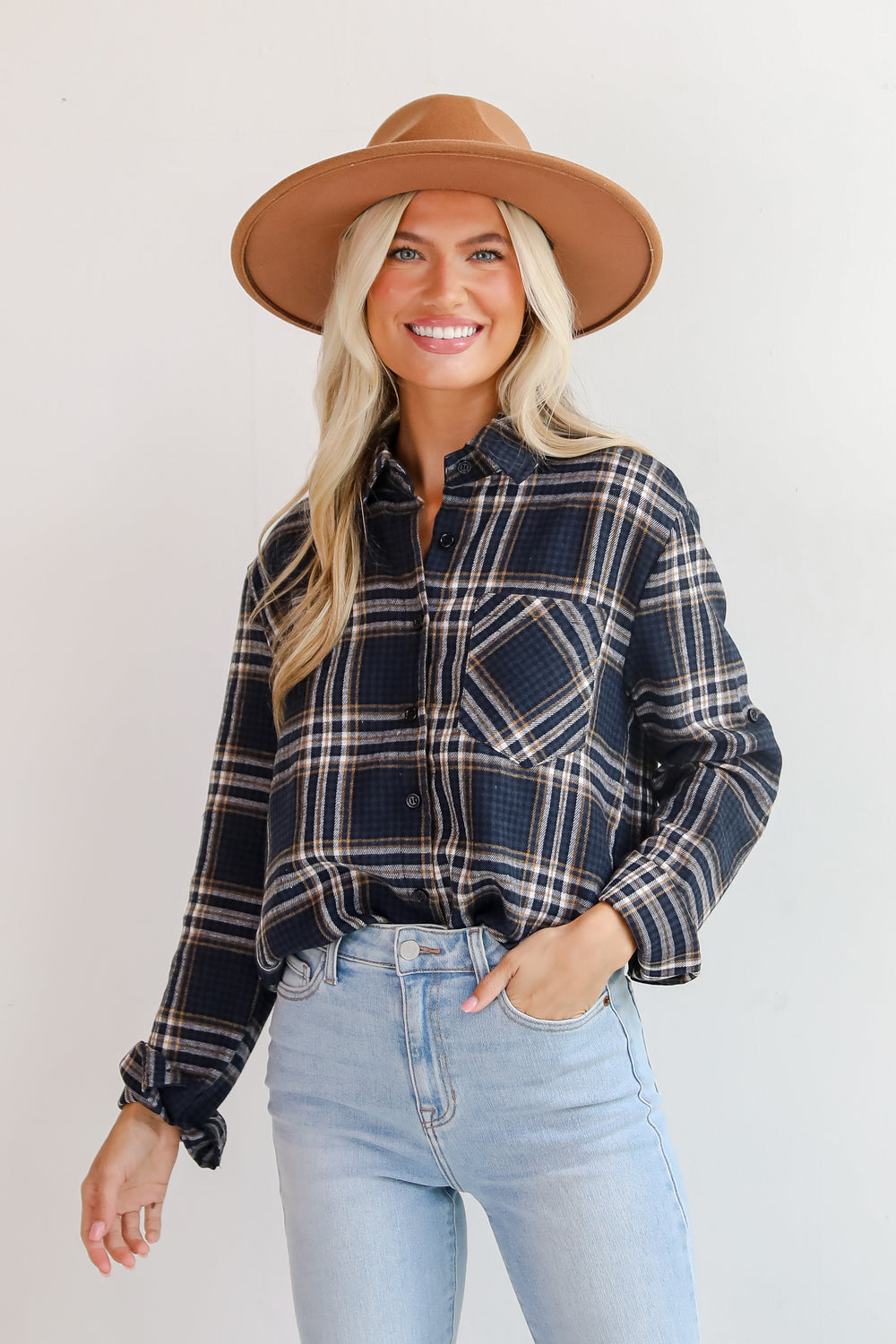 Seasonal Concept Blue Plaid Flannel