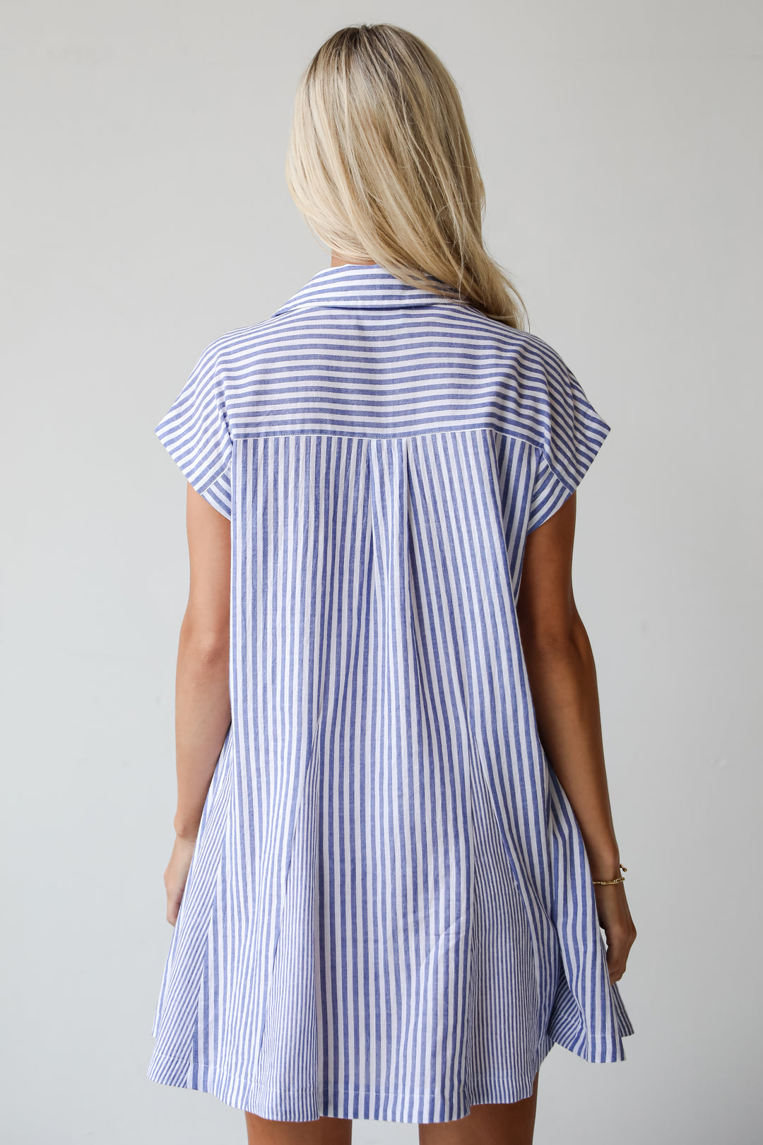 Summer Design Denim Striped Mini Dress