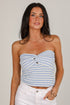 Calm And Composed Striped Strapless Top