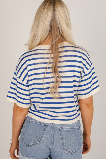 Taste Of Freedom Blue Striped Top