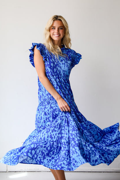 Spectacularly Gorgeous Navy Tiered Maxi Dress