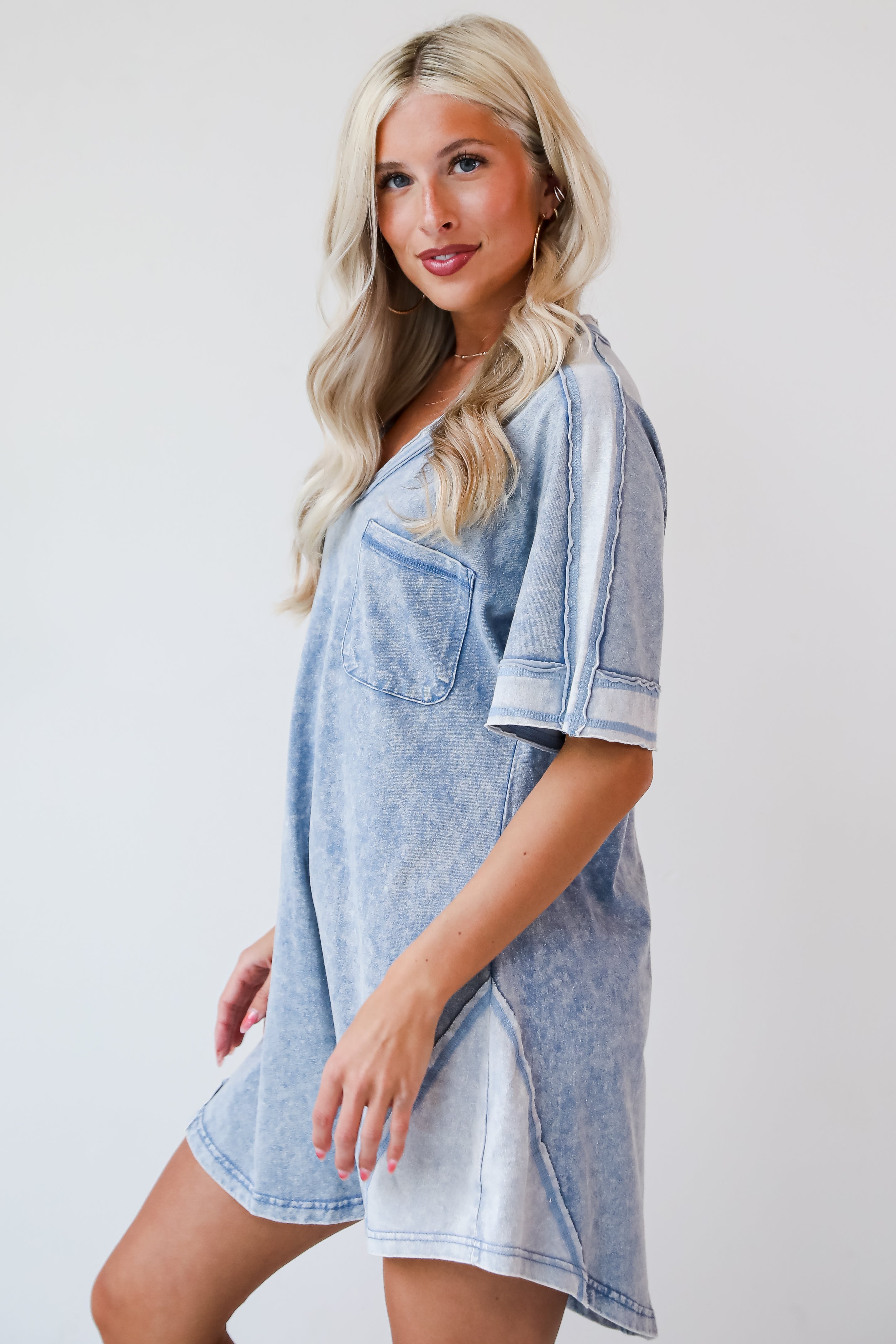 blue t shirt dress