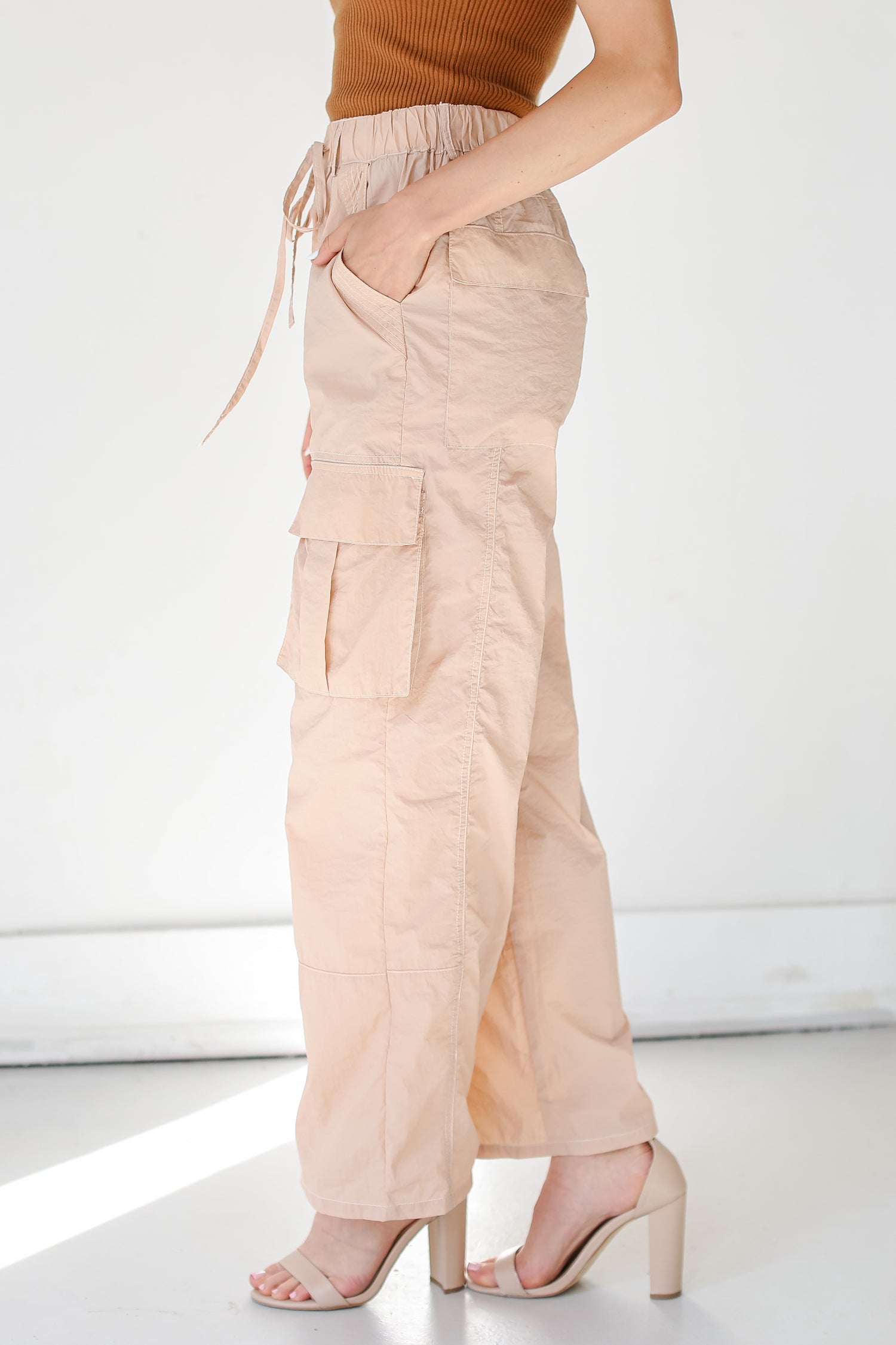 blush Cargo Pants side view