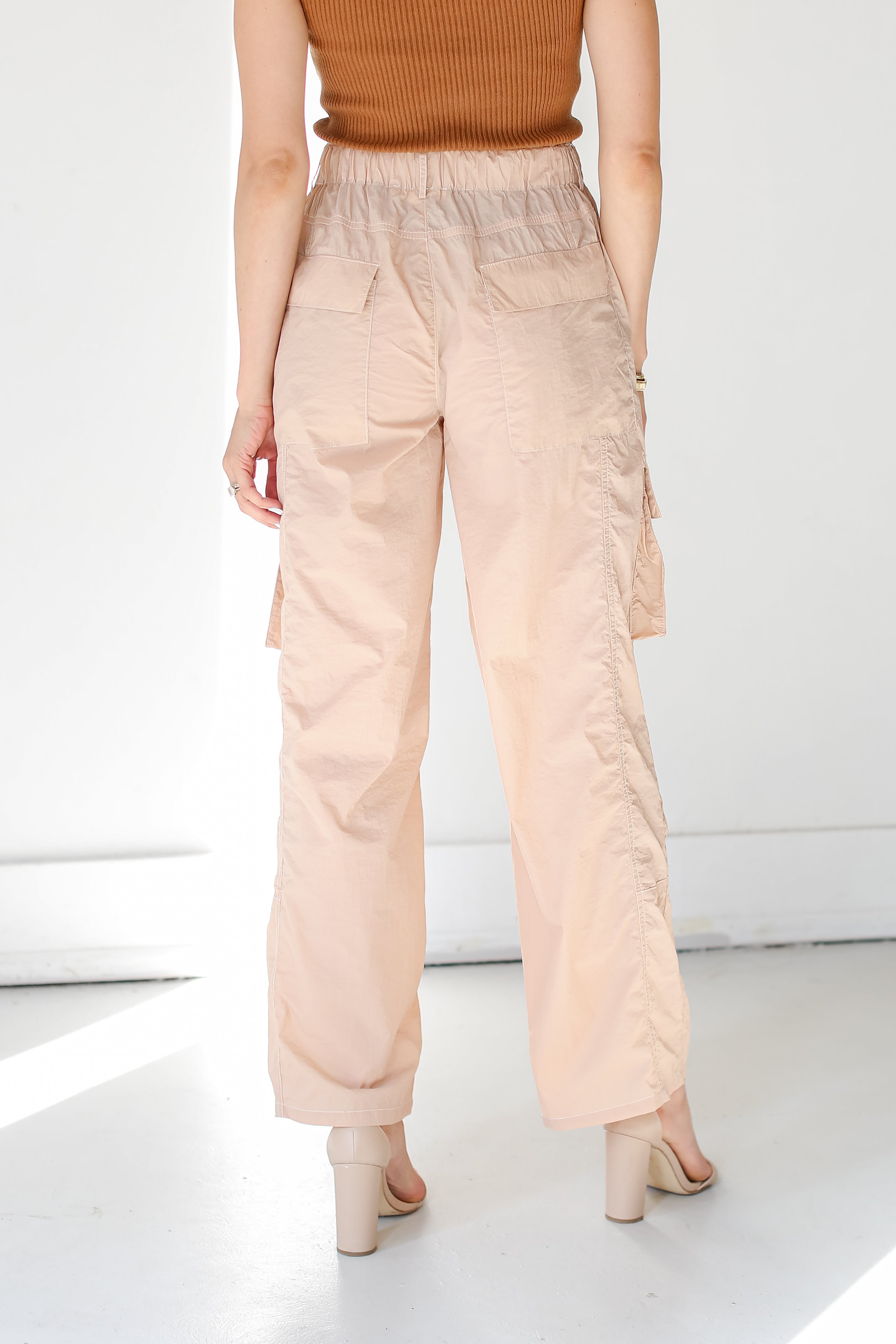 blush Cargo Pants back view