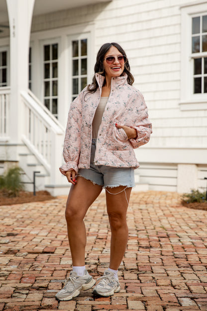 FINAL SALE - Sweet Soul Blush Floral Quilted Jacket