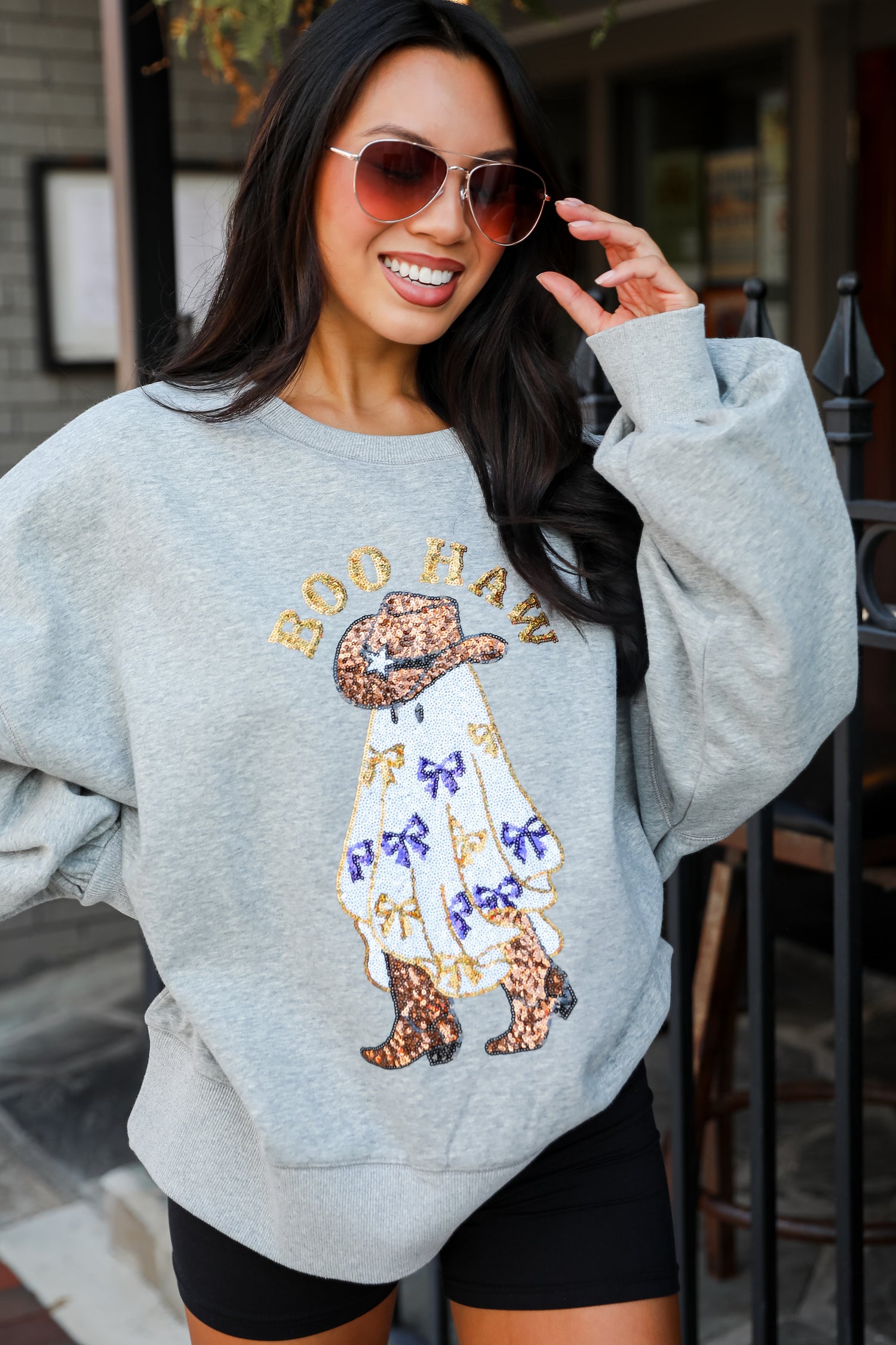 Boo Haw Sequin Sweatshirt