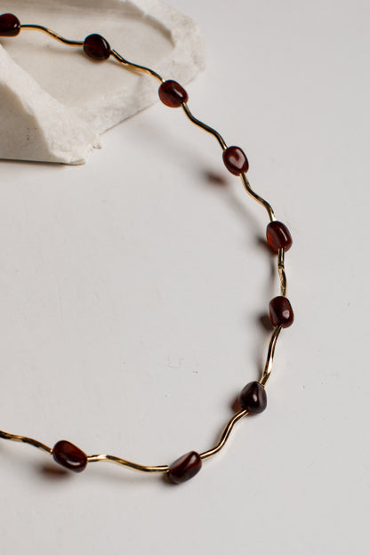 Jenna Brown Beaded Necklace